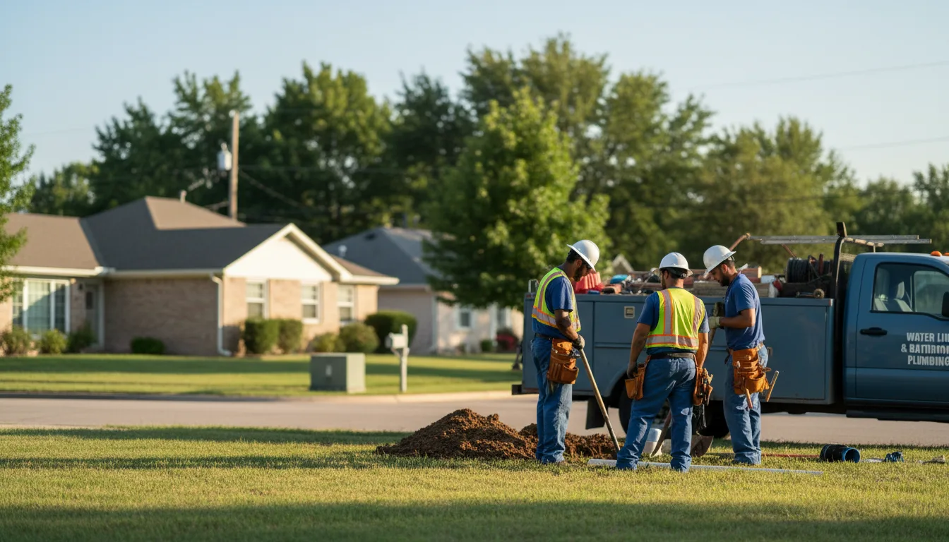 Residential water line and bathroom plumbing service in Kearney, NE